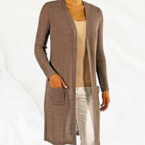 Backdrop small Tan long sleeve knit long open cardigan